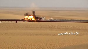 كمين يدمر دورية سعودية في الصحراء بنجران (صور)