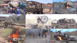 أكثر من 50 صورة: أقوى عواصف الجيش والحوثيين تطيح بكتائب ومدرعات التحالف في جبهة موزع بالساحل الغربي