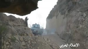 بالصور: احتراق دورية سعودية بمن فيها من جنود في كمين بنجران