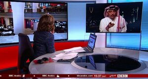 بالفيديو: مذيعة بقناة BBC تطرد الخبير السعودي محمد القبيبان على الهواء بعد وصفه صالح الصماد وقيادات الحوثيين باللصوص