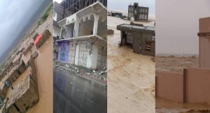 بالصور: إعصار لبان يغرق المهرة ويدمر مئات المنازل والطرق ويشرد الآلاف والسعودية تتجاهل وتمنع عُمان من إغاثة المنكوبين
