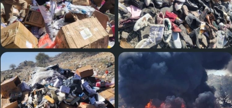 إتلاف كميات من البضائع المخالفة في مركز عفار الجمركي