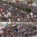 130 مسيرة حاشدة في عمران شكرًا لله على النصر وتأكيدًا على الموقف المساند لقضايا الأمة وفي مقدمتها فلسطين