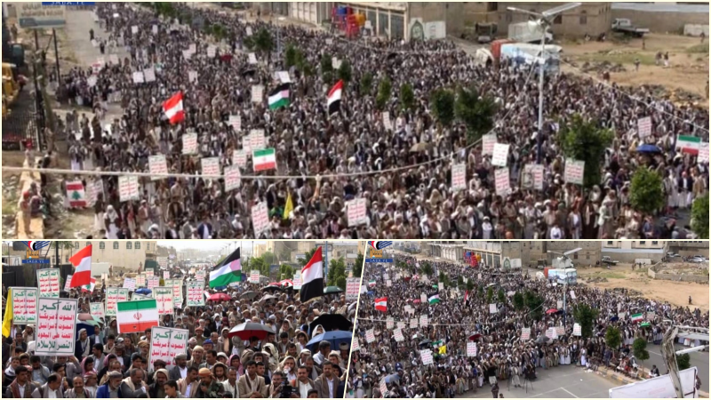 130 مسيرة حاشدة في عمران شكرًا لله على النصر وتأكيدًا على الموقف المساند لقضايا الأمة وفي مقدمتها فلسطين